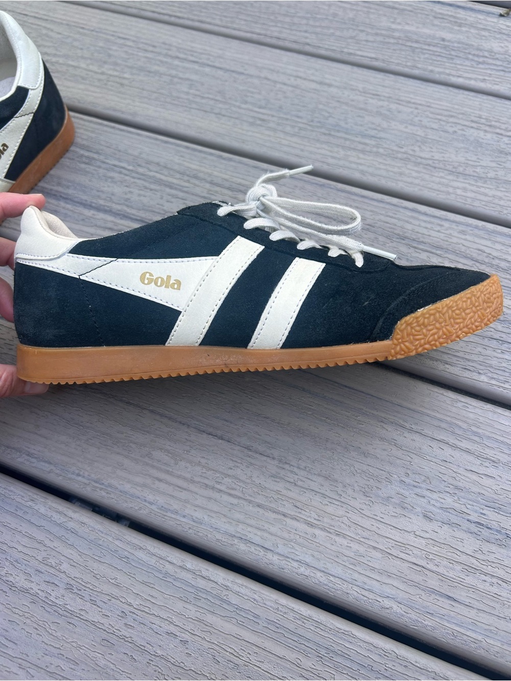 Gola Elan Sneakers in Black and Cream - Picture 4 of 8